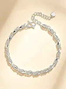 Vintage 925 Sterling Silver Plated Elegant Bracelet - Ideal for Casual Wear & Valentine's Day Gifts Exquisite Bracelet