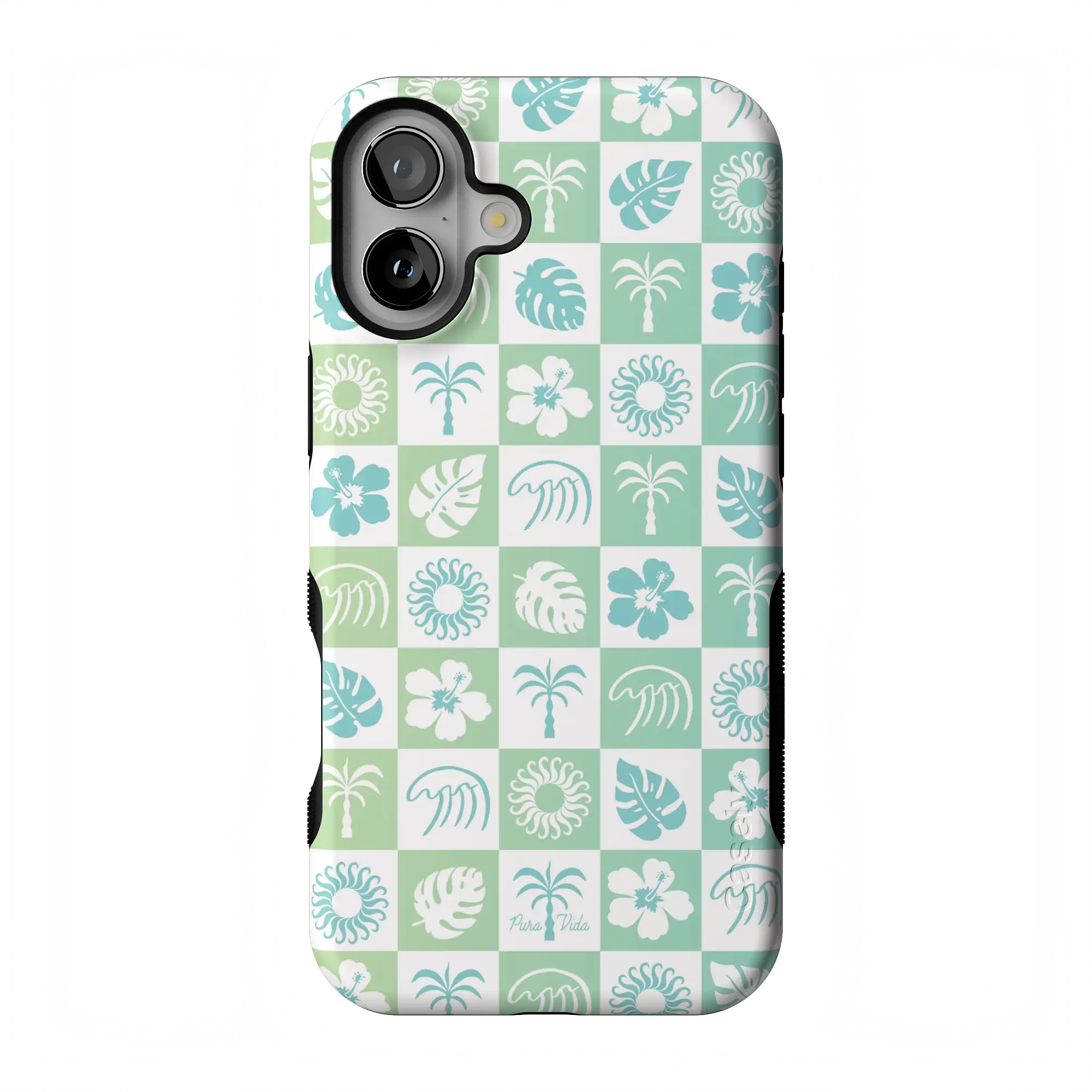 Casely iPhone 16 Plus Case | Pura Vida | Coastal Checkers | Bold Protective Design | Compatible with MagSafe