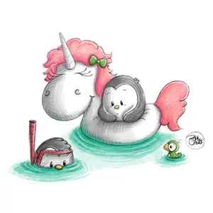 Beach Day Pengrooms - Art Print