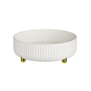 360° Rotating Storage Tray, Bathroom Organizers and Storage, Lazy Susan Organizer, Cosmetics and Perfume Organizer, Desktop Storage Tray for Cosmetics and Skincare Products, White Gift Kitchen