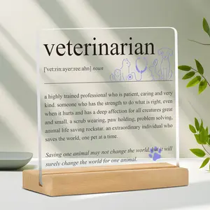 Acrylic Vet Gift Decoration, Thank You Gift for Veterinarians, Male & Female Veterinary Office Desk Decor, Home Office Sign
