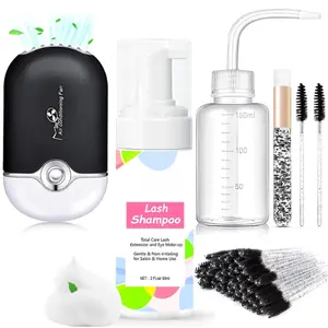 Easter Gift  Lash Shampoo for Extensions: Eyelash Cleaning Kit with Lash Fan Dryer and Makeup Cleansing Foam for women for Christmas, Birthday