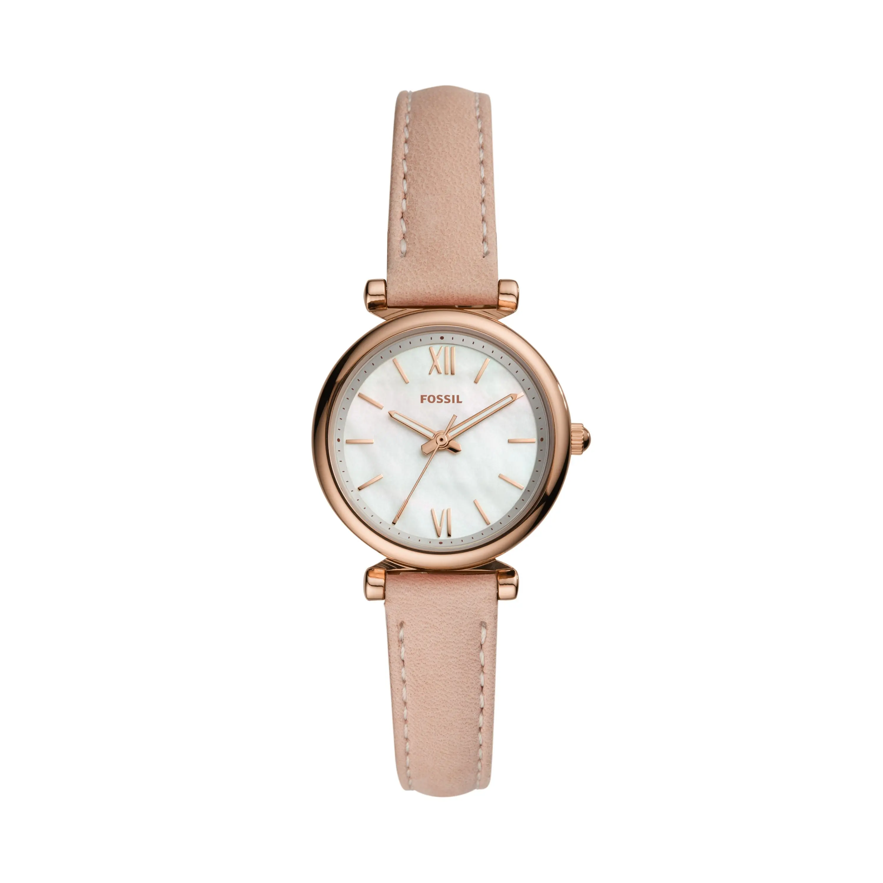 Fossil Women's Carlie Mini 28mm Three-Hand, Rose Gold-Tone Stainless Steel Watch