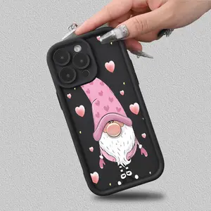 Stylish Pink Gnome Phone Case - Compatible with iPhone 17 E Air Pro ProMax iPhone16 15 14 Plus 13 12 Mini 11 X XS XR - Creative Design, Perfect Gift for Friends, Family, Boyfriends, and Girlfriends