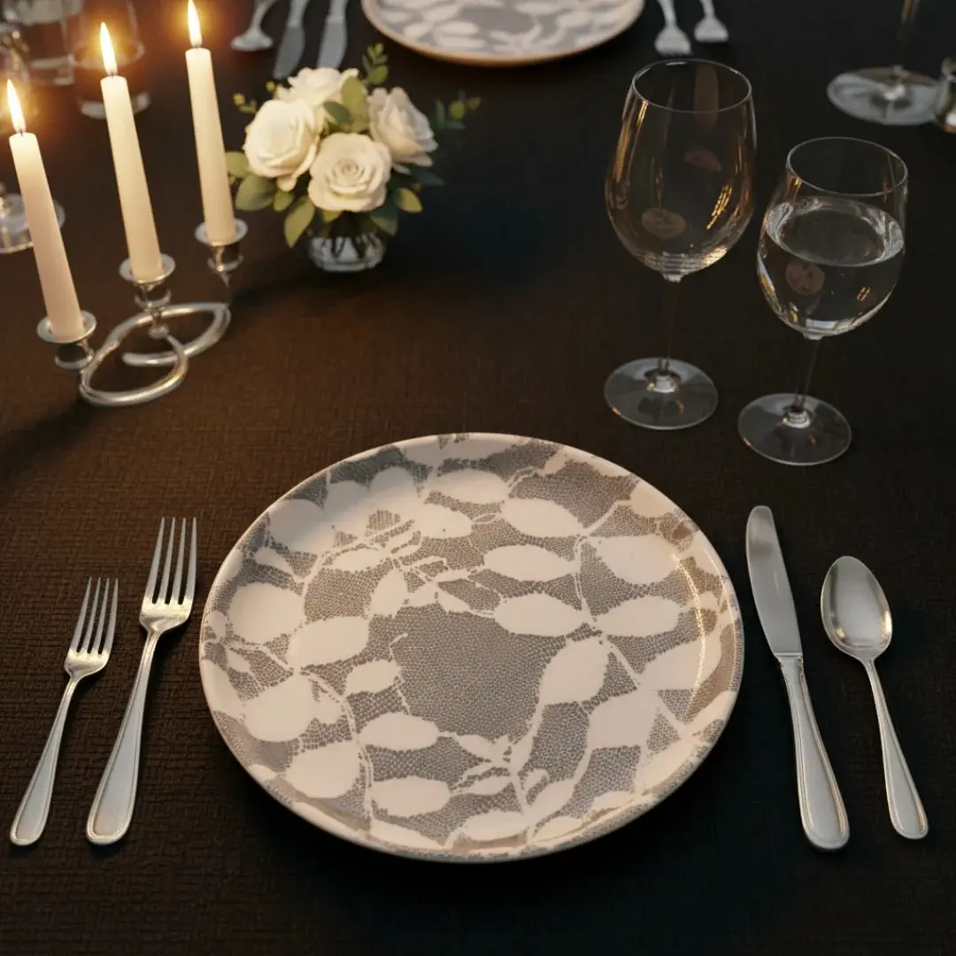 Charcoal Canapé Plate, Kitchenware Tableware for Appetizer Serving