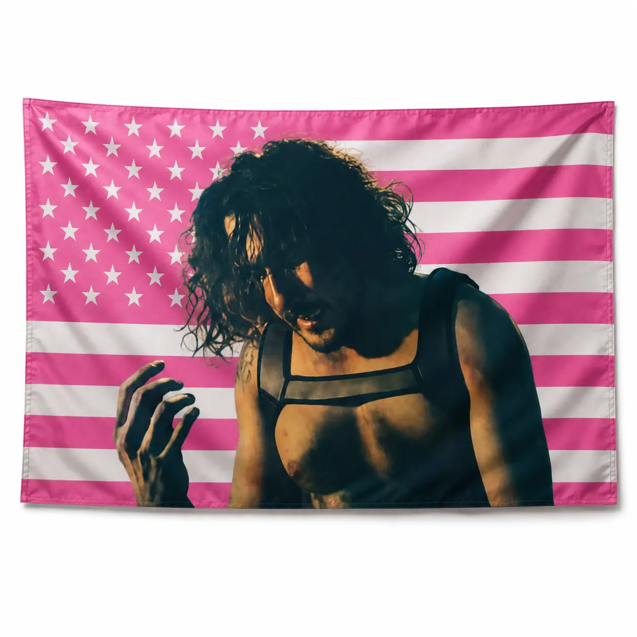 Markiplier Iron Lung Pink American Flag Tapestry – YouTuber Wall Art | Gaming Fan Decor | Aesthetic Pink Flag | Creator Room Gift