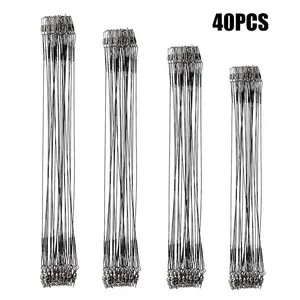 Fishing Tackle Leaders, 40pcs/set Stainless Steel Fishing Leader, Line Wire with Swivel Buckles for Saltwater & Freshwater Connecting Fishing Tackle Lure or Hook, Swivels for Fishing