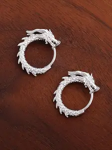 Punk Style Dragon Design Hoop Shape Earrings, Ear Hook Design, Fashionable Huggie Earrings, Fashion Jewelry for Party, Daily Clothing Decor, Trendy All-match & Exquisite Jewelry for Birthday Gift