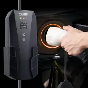 VEVOR Level 1+2 Portable EV Charger, 16 Amp 120V or 240V, Electric Vehicle Charger with 28-Foot Charging Cable NEMA 6-20P Plug NEMA 5-15 Adapter, Plug-in Home EV Charging Station for SAE J1772 EVs