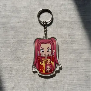 Anime Girl Ramen Keychain, Cute Chibi Noodle Keyring, Kawaii Acrylic Bag Charm
