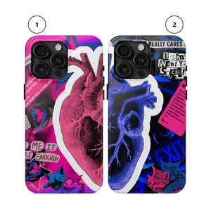 Couple Matching Heart Phone Case for iPhone For Samsung , Phone Accessories, Cute Phone Case, Fashion Case, Perfect Gift for HerHim, Phone Case for iPhone, Creative Dual Layer Case