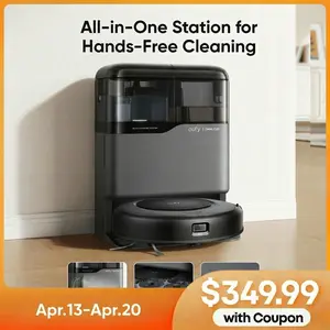 eufy C20 Omni Robot Vacuum, Robot Vacuum and Mop Combo, Self Emptying, Auto Mop Washing and Auto Drying for hands-free cleaning, 3.35-Inch Ultra-Slim Body, 7000 Pa Powerful Suction, All-in-One Station, Cleaner Machine Cleaner Cordless