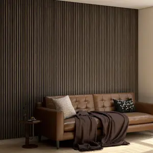 95" x 8" Wood Panels for Wall, 4 Pack Acoustic Panels, Sound Absorbing Slat Wall For Interior Wall Decor, Home, Walnut
