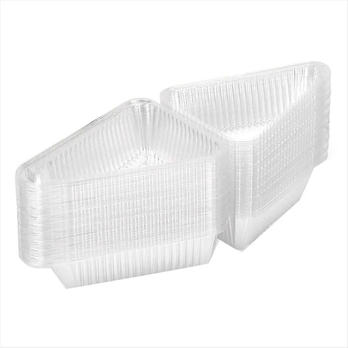 50Pcs Cake Slice Containers with Hinged Lid,Disposable Pie Slice Boxes,Individual Cheesecake Containers,Cake Carriers