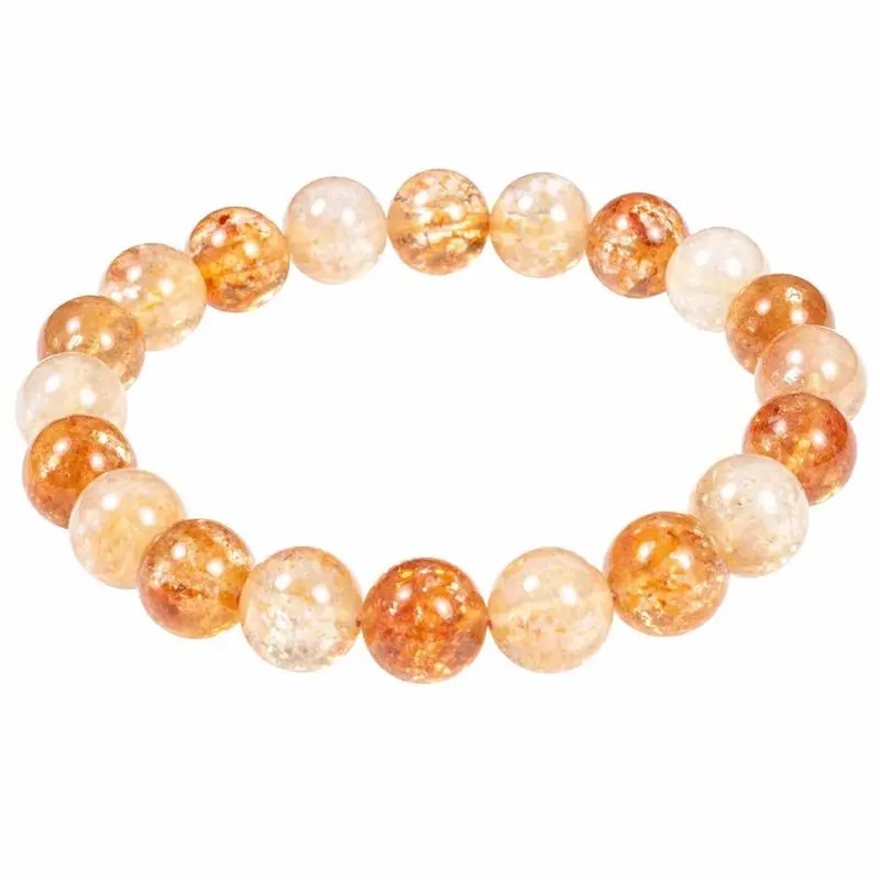 LEESHADE - Citrine Natural Bracelet - Abundance & Positivity Stone - Supports Confidence, Creativity & Personal Growth - Mindfulness Crystal Jewelry - Gemini Libra Gift