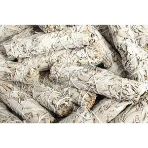 NessaStores- California White Sage Smudge Stick Incense 6" Bundle (64 pcs)#JC-162