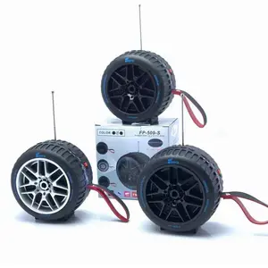 Car Wheel Design Solar-Powered Portable Wireless Speaker with USB & Micro SD Card Slots, Detachable Strap, Rechargeable Battery & Strong Sound Output for Universal Cell Phone and Wireless Devices