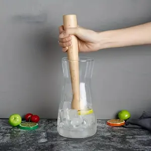 Wooden Muddler for Cocktails, 1 Count Handheld Ice Crusher, Professional Bar Tool for Mojitos, Fruit Drinks, Kitchen Utensils