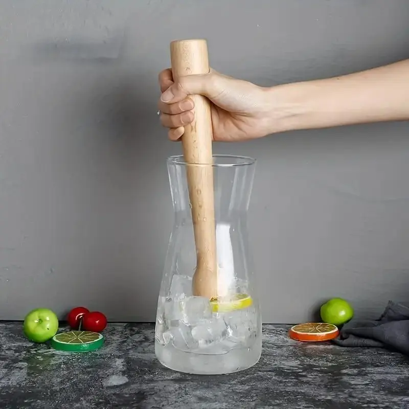 Wooden Muddler for Cocktails, 1 Count Handheld Ice Crusher, Professional Bar Tool, Cocktail Maker for Mojitos, Fruit Drinks, Kitchen Utensils, Home Bar Accessories