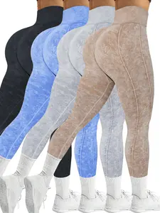 TCVC Women's Solid-Color High-Waist Stretchy Sports Leggings, Breathable Comfortable Skinny Pants for Yoga, Gym and Workouts, Ladies' Sportswear for All Seasons