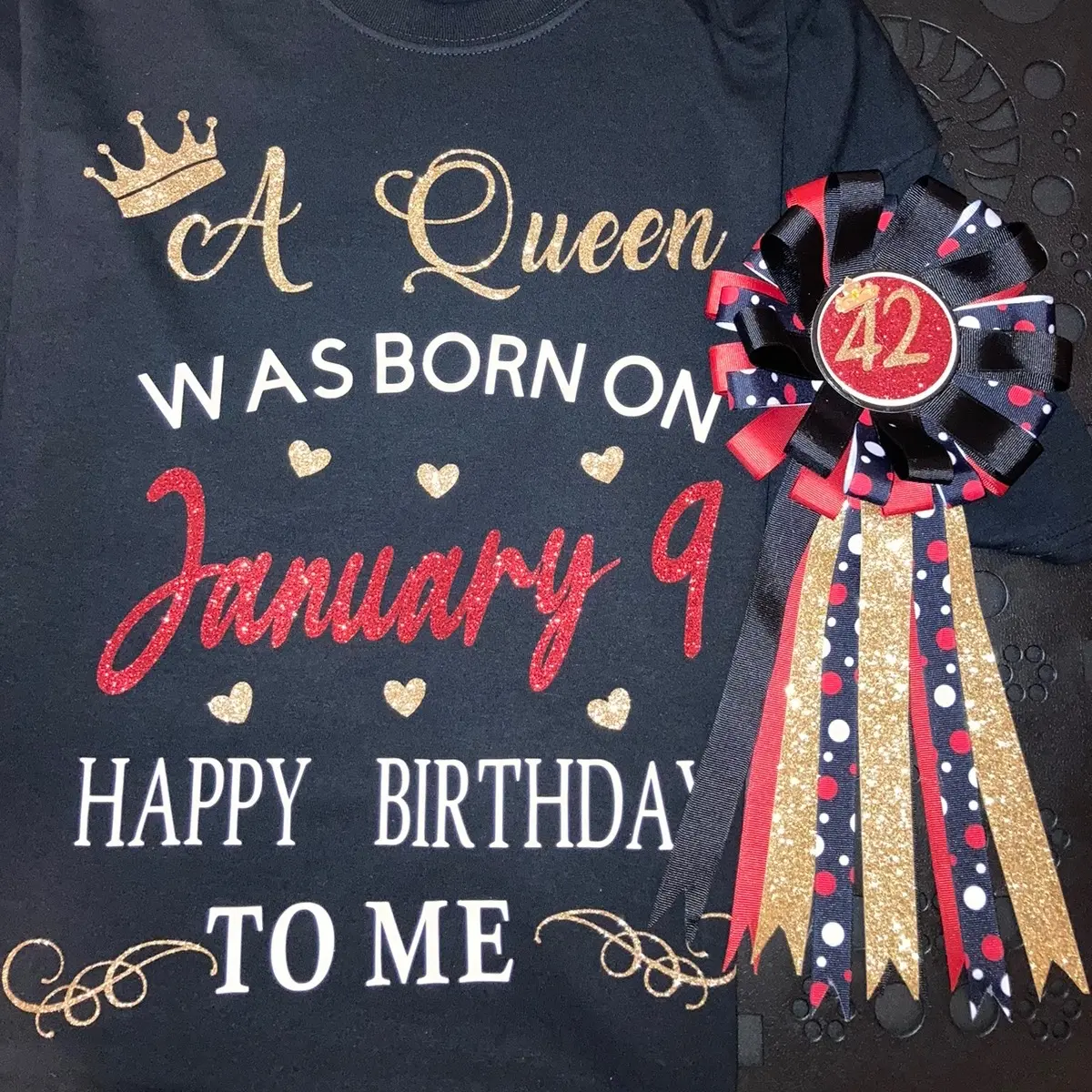 Custom birthday shirt and pin