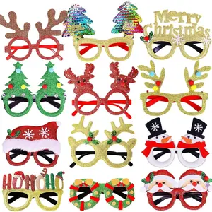 Christmas Glasses Holiday Party Frames Christmas Decoration Accessories Costume Eyeglasses for Christmas Parties Holiday Favors