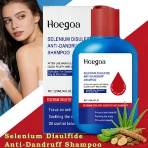 HOEGOA Selenium Disulfide Anti-Dandruff Shampoo Scalp Hair Care Oil Control Itchy Scalp Relief with Aloe Vera Extract