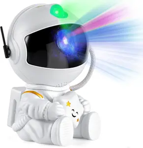 Astronaut Galaxy Projector Lamp – Black Astronaut Holding Star, Starry Sky Night Light for Bedroom Decor, Space Nebula Star Projector Gift