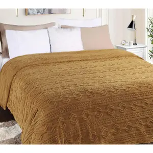 Superior Boho Knit Jacquard Fleece Fluffy Blanket - King