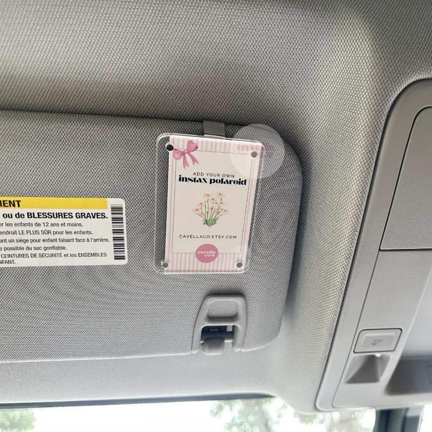 Instax Polaroid Photo Car Visor Clip Personalized Car Decoration Compact 2.36 x 3.54 Inches Magnetic Design for Vehicle