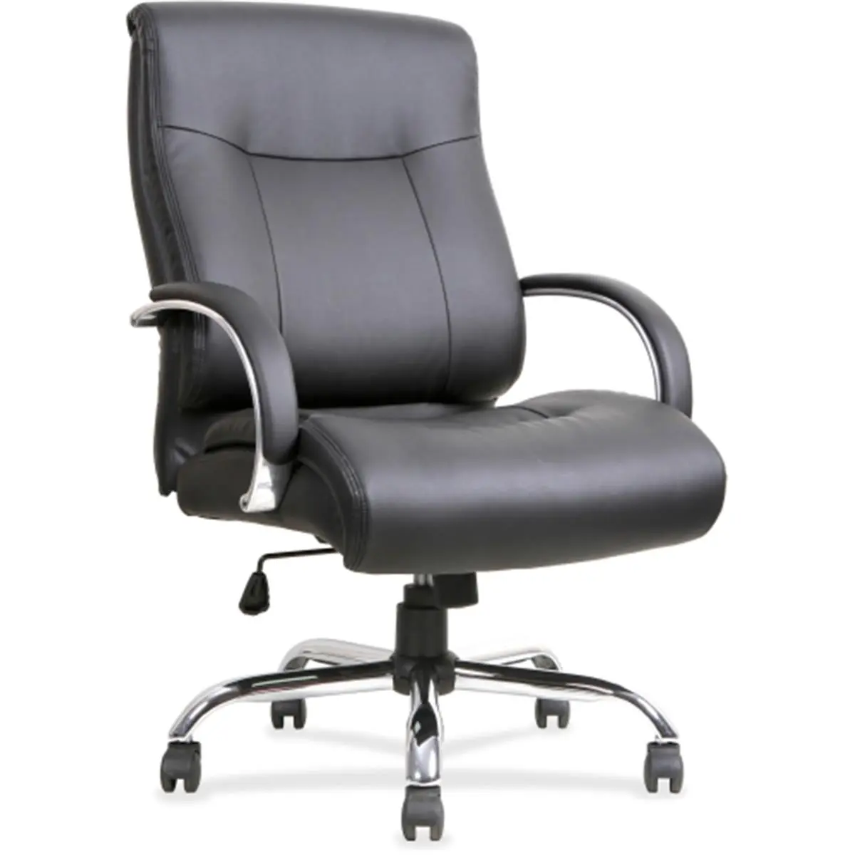 L’Oréal Paris Big and Tall Deluxe Executive Chair, High-Back with Tilt Lock, 360-Degree Swivel, Padded Arms and Chromed Steel Base, Leather Office Chair, Height Adjustable Seat, 450 Lb