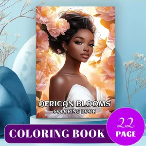 African Blooms Coloring Book | 22 Pages 120g Thick No-Bleed Paper | Elegant Black Women & Vibrant Floral Designs | Beautiful Cultural Art | Easy Coloring for Adults & Kids | Stress Relief Creative Hobby | Gel Pen Friendly | Glue Binding | TikTok Viral
