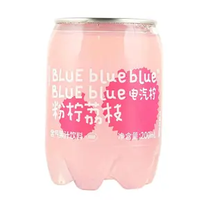 Lemon Republic Mini Sparkling Fruit Juice - Pink Lemonade & Lychee Flavor, 200ml Can - Refreshing Bubbly Drink for On-the-Go