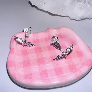 1Pcs Niche New Design Angel Wings Earrings Y2K Cool and Fashionable Rear Hanging Zircon Earrings for Women Jewelry 2026 Gifts