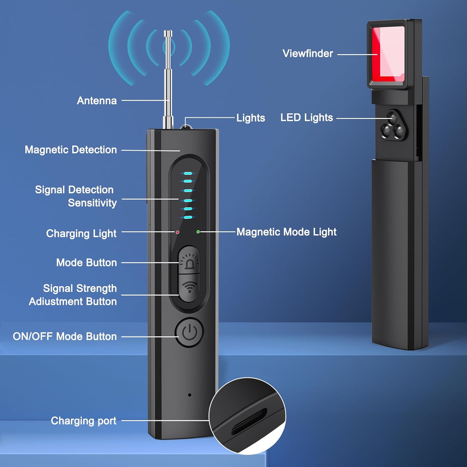 MY HEART FLY Hidden Camera Detectors, GPS Tracker Detector, Spy Camera Detectors, RF Signal Scanner, Portable Anti Spy Hidden Device Finder for Hotel Car Office Home Travel MY HEART FLY Hidden Camera Detectors, GPS Tracker Detector, Spy Camera Detectors, RF Signal Scanner, Portable Anti Spy Hidden Device Finder for Hotel Car Office Home Travel