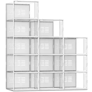 SEESPRING Ultra X-Large Shoe Storage Box Fit Size 11, Clear Plastic Stackable Shoe Organizer for Closet, Space Saving Sneaker Shoe Rack Containers Bins Holders for Entryway, Under Bed, 12 Pack Clear