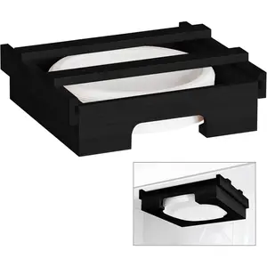 Paper Plate Dispenser,10-inch Bamboo Paper Plate Dispenser Under Cabinet, Kitchen Counter Vertical Paper Plate Holder Organizer Countertop Caddy Black