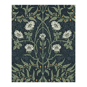 NextWall Stenciled Floral Vintage Peel and Stick Wallpaper NextWall Stenciled Floral Vintage Peel and Stick Wallpaper