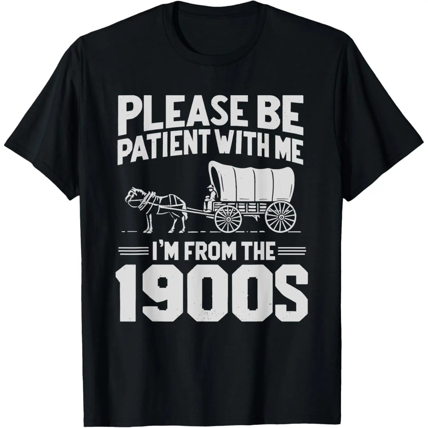 Men's 1900s Funny Graphic T-Shirt - 100% Soft Natural Cotton Fabric, Short-Sleeve Streetwear Top for Casual, Sports Wear, Tshirt, Shortsleeve, Funny Quote, Round Neck, Moisture Absorbent