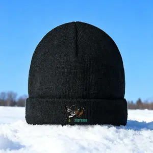 Duck Hunting Embroidered Knit Beanie Hat for Outdoor Winter Sports Warm Headwear Suitable for Hunters and Nature Enthusiasts Comfortable Soft Acrylic Cap Perfect Christmas and Thanksgiving Gifts for Men and Women Who Love Outdoor Activities