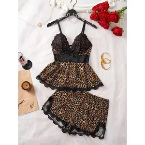 Women’s lingerie set: camisole and panty set made from modal fabric—Sweetness sleepwear with casual style, adjustable spaghetti straps, lace panels, comfortable breathable soft fabric, 2 pieces