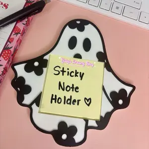 Floral Ghost Sticky Note Desk Holder, Desk Decor, Office Decor, Halloween, Spooky Decor