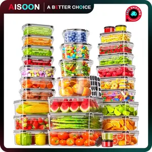 [Mother's Day Gift]  50 PCS Large Airtight Food Storage Containers 25 Containers & Lids Reusable Leak-Proof Stackable BPA-Free Snackbox Silicone Lids Transparent