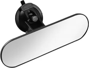 1 PC Rear View Mirror with Suction Cup, HD Car Rear View Mirror, ABS Adjustable Anti-glare, for Most Cars SUVs Trucks (White)