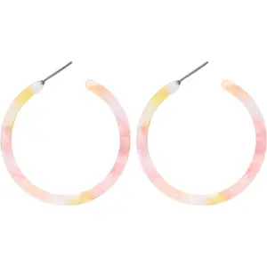 Tortoise Shell Resin Hoop Earrings Fashion Jewelry