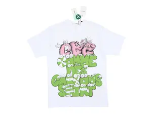 Comme des Garcons Men's CDG Shirt x KAWS Print T-shirt White/Green/Pink, from StockX