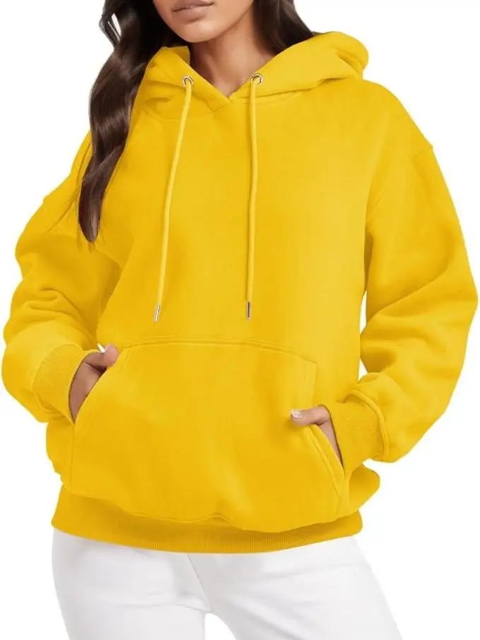 Heavyweight Unisex Hoodie, Classic Solid Polyester Blend, Stylish Warm Longsleeves with a Kangaroo Pocket for Fall & Winter