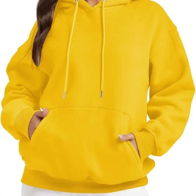 Heavyweight Unisex Hoodie, Classic Solid Polyester Blend, Stylish Warm Longsleeves with a Kangaroo Pocket for Fall & Winter, Tops, Plain, Casual, Hoodie/Jumper