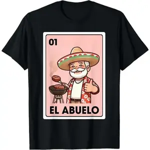 Unisex Cotton T-Shirt – Grandpa Mexican Bingo Card (Classic Design)