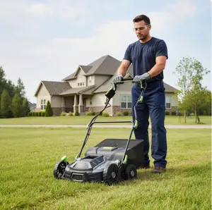 Electric Lawn Dethatcher & Scarifier 15.5 Amp, 14" 2-in-1 Corded Aerator with 5-Depth Settings & 14.5 Gal Bag for Yard Care